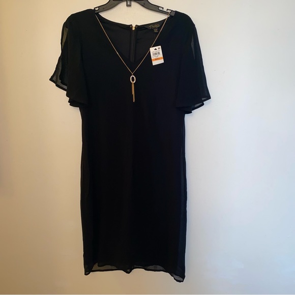 Thalia Sodi NWT Womens Size: Small With Detachable Necklace Shift Dress Black - Picture 2 of 10